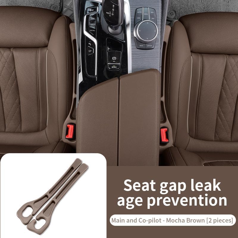 Mtverver Car Seat Gap Filler 2 Pack, Universal Fit PU Leather Car Seat Gap Plug to Fill The Gap Between Seat and Console, Car Seat Crevice Blocker Stop Things from Dropping (Brown) - Image 3
